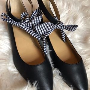 NWOT Talbots Gingham Ribbon Flats- Size 10.5